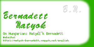 bernadett matyok business card